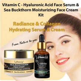 Urbaano Herbal Sea Buckthorn Face Cream & Vitamin C10, Hyaluronic Acid Face Serum