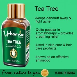 Urbaano Herbal Tea Tree & Cedarwood Essential Oil | 20ml Each for Hair, Skin & Aromatherapy | 100% Undiluted  Therapeutic Grade