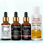Urbaano Herbal Depigmentation Vitamin C Face Serum, AHA BHA Peeling Solution, Kumkumadi Tailam & Vitamin C Face Wash-190ml-Pocket Friendly Combo Pack of 4