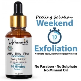Urbaano Herbal Depigmentation Vitamin C Face Serum, AHA BHA Peeling Solution, Kumkumadi Tailam & Vitamin C Face Wash-190ml-Pocket Friendly Combo Pack of 4