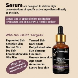 Urbaano Herbal Depigmentation Vitamin C Face Serum, AHA BHA Peeling Solution, Kumkumadi Tailam & Vitamin C Face Wash-190ml-Pocket Friendly Combo Pack of 4