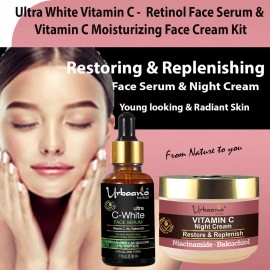 Urbaano Herbal Vitamin C Night Cream & Vitamin C20, Retinol Face Serum