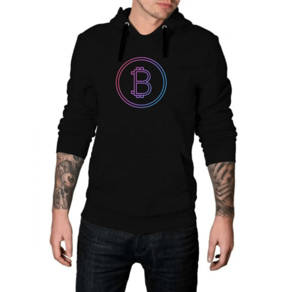 ZollarX | BTC MetaVerse Printed Men’s Hoodie | Black