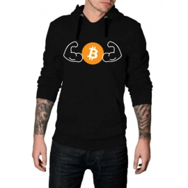 ZollarX  | BTC Power MetaVerse Printed Men’s Hoodie Sweatshirts | Black
