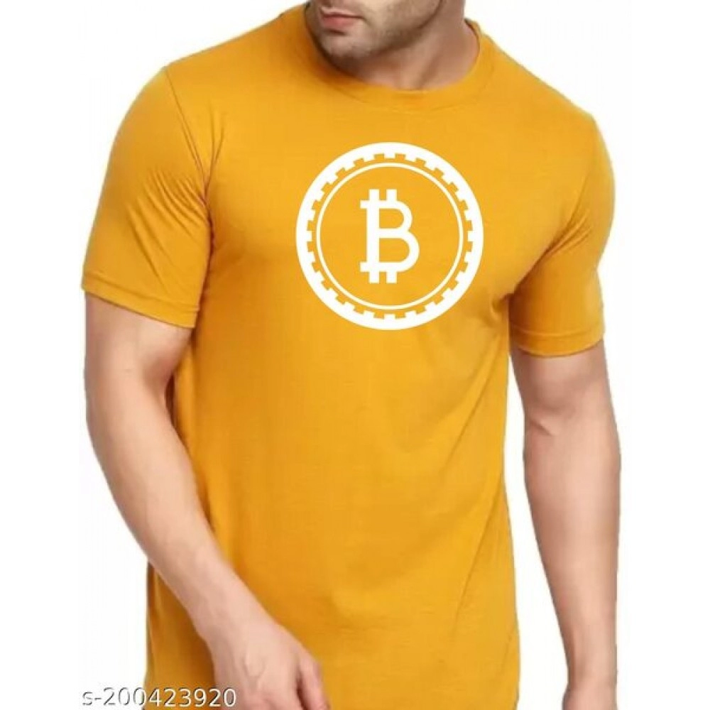 ZollarX | BTC MetaVerse Printed Cotton Men’s T-Shirt | Yellow