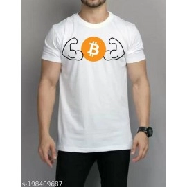 ZollarX | BTC Power MetaVerse Printed Cotton Men’s T-Shirt | White