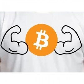 ZollarX | BTC Power MetaVerse Printed Cotton Men’s T-Shirt | White