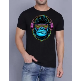 ZollarX | Bad Monkey Printed Cotton T-Shirt | Black