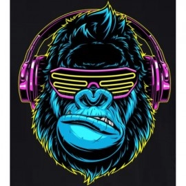 ZollarX | Bad Monkey Printed Cotton T-Shirt | Black