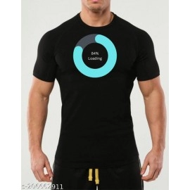 ZollarX | Buffering Printed Cotton Men’s T-Shirt | Black