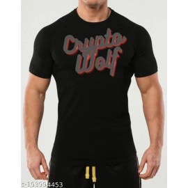 ZollarX|  Crypto Wolf Printed Cotton Men’s T-Shirt | Black