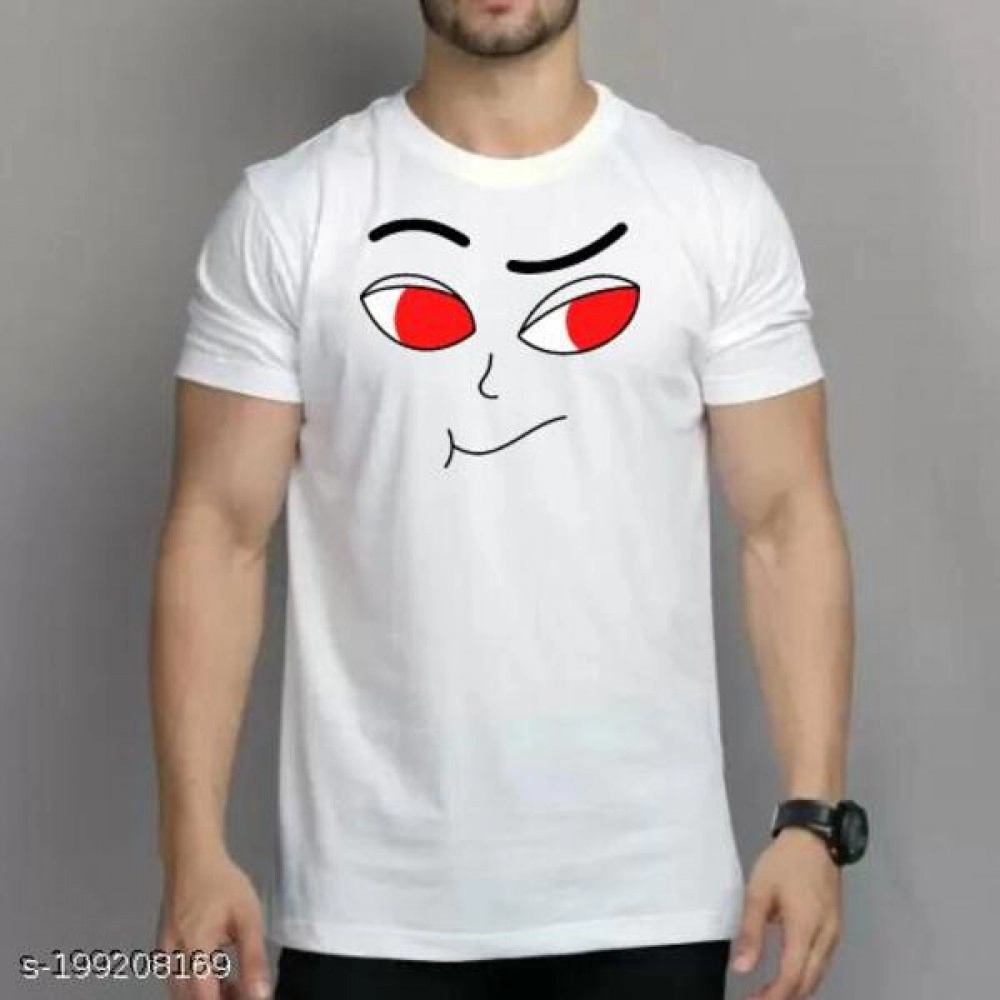 ZollarX | Doubtful Eyes Printed Cotton Men’s T-Shirt | Black