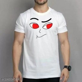 ZollarX | Doubtful Eyes Printed Cotton Men’s T-Shirt | Black