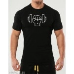 ZollarX | Dumbbell Printed Cotton Men’s T-Shirt | Black