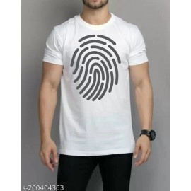 ZollarX | Fingerprint MetaVerse Printed Cotton Men’s T-Shirt | White