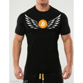 ZollarX | Flying BTC Printed Cotton Men’s T-Shirt | Black 