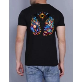 ZollarX | Haunted Dragon Printed Cotton T-Shirt | Black