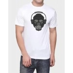 ZollarX  | Headphone Monkey Printed Cotton T-Shirt |  White 
