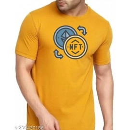 ZollarX | NFT MetaVerse Printed Cotton Men’s T-Shirt | Yellow 