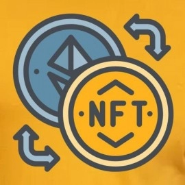 ZollarX | NFT MetaVerse Printed Cotton Men’s T-Shirt | Yellow 