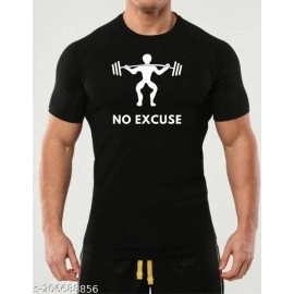 ZollarX | No Excuse Printed Cotton Men’s T-Shirt | Black