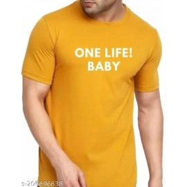 ZollarX | One Life Baby Printed Cotton Men’s T-Shirt | Yellow