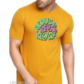ZollarX | Quirky 1 Printed Cotton Men’s T-Shirt | Yellow