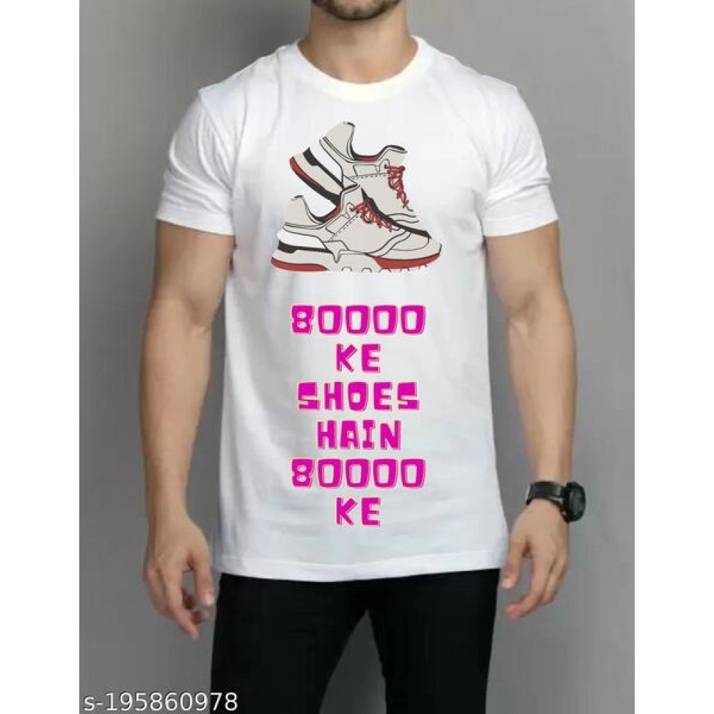 ZollarX | Quirky Printed Cotton Men’s T-Shirt | White