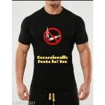 ZollarX | Quirky Smoker Printed Cotton Men’s T-Shirt | Black