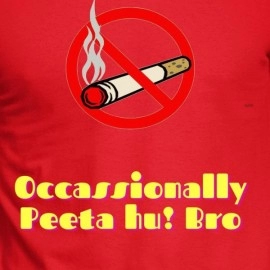 ZollarX | Quirky Smoker Printed Cotton Men’s T-Shirt | Red