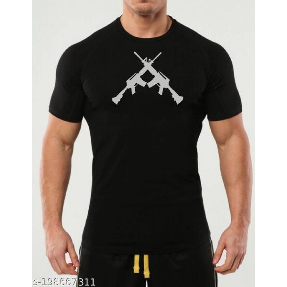 ZollarX | Rifles MetaVerse Printed Cotton Men’s T-Shirt | Black