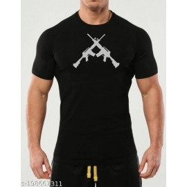 ZollarX | Rifles MetaVerse Printed Cotton Men’s T-Shirt | Black