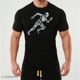ZollarX  | Robotics Printed Cotton Men’s T-Shirt | Black