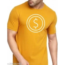 ZollarX | USDT Printed Cotton Men’s T-Shirt | Yellow