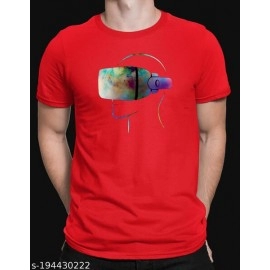 ZollarX | VR MetaVerse Printed Cotton Men’s T-Shirt | Red