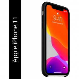 Apple Back Cover for Apple iPhone 11 (Black, Silicone)