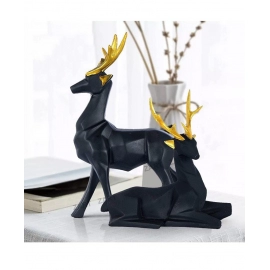 Polyresin Deer Pair Sculpture| Home Decor Showpiece | 8 inch