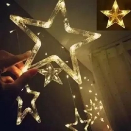 120 LED Plastic Star Curtain String Lights | One Size