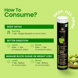 Auric Apple Cider Vinegar with Vitamins | 40 ACV Tablets with Vitamin B6 & B12 in every tube | Weight Loss & Metabolism Benefits | Supports Digestion, Bloating Relief & Gut Health for Men and Women | Taste Only Green Apple, Not the Vinegar