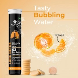 Auric Lung Detox Supplement With Natural Blend of NAC (N-Acetylcysteine), Pushkarmool, Piper Longum & Licorice Herbs Extract | Lungs Cleaner for Detoxification and Immune Defence Pack of 80 Tablets