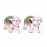 Multicolor Pair Of Marble Elephant | Emboss Green Figurine | Showpiece Handicraft