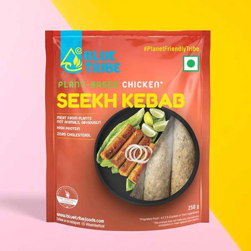 Blue Tribe | Plant Based Chicken Seekh Kebab | Vegetarian | 250g