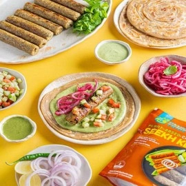 Blue Tribe | Plant Based Chicken Seekh Kebab | Vegetarian | 250g