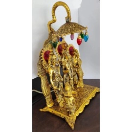 Antique Brass Made Lord Ram Darbar | Religious Indian Art Statue/Idol 12 Inch