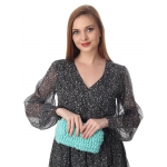 Happy Cultures | Aqua Crocheted Pouch | Handcrafted