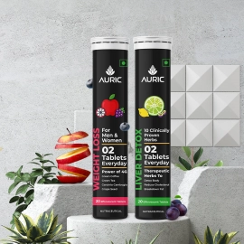 Auric Get Slim Effervescent | 60 Tablets Power of Green Coffee, Green Tea, Grape Seed & Garcinia Cambogia | Weight Loss partner for Men & Women