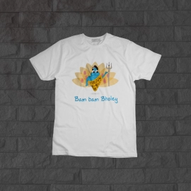 Happy Cultures | Bam Bam Bholey Round Neck T-Shirt