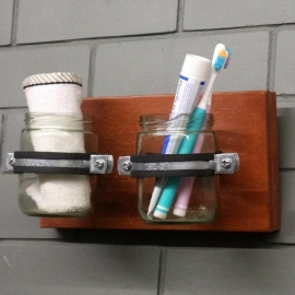 Barish Handcrafted Decor Bathroom Organizer Small | Firewood