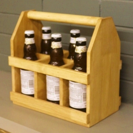 Barish Handcrafted Decor Beer Carry Crate | Rubberwood