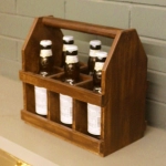 Barish Handcrafted Decor Beer Carry Crate | Walnut